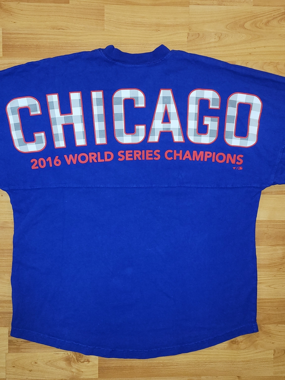 Fanatics Chicago Cubs MLB Spirit Jersey 2016 Champs Adult L/XL Blue Long Sleeve